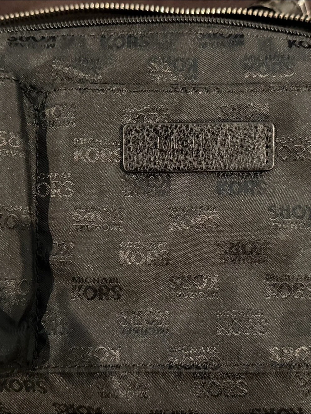 Michael Kors Jet Set Black Signature Tote MK Logo Silver Logo